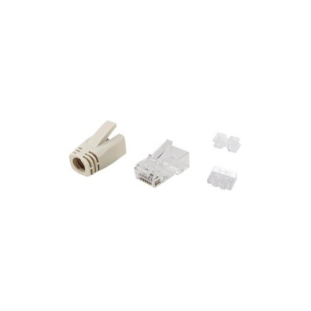 KIT 100 CONECTORES RJ45 EQUIP CATEGORIA 6A 121176 CON CAPUCHON Y GUIA