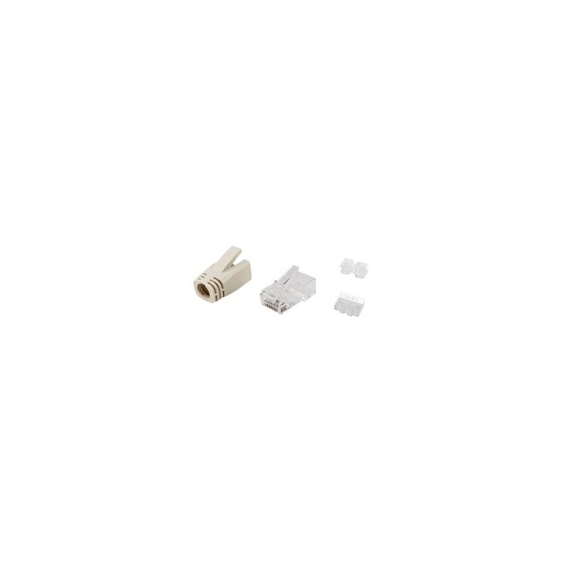 KIT 100 CONECTORES RJ45 EQUIP CATEGORIA 6A 121176 CON CAPUCHON Y GUIA