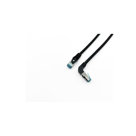 LATIGUILLO APANTALLADO S/FTP CATEGORIA 6A CONECTOR ANGULO RECTO LIBRE HALOGENOS 5M COLOR NEGRO
