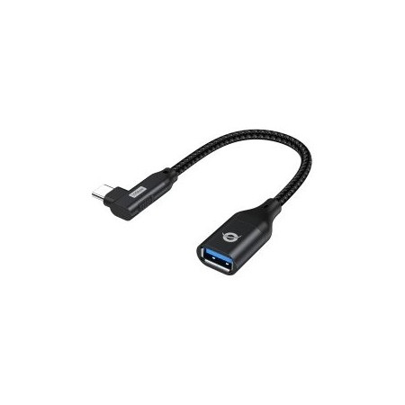 ADAPTADOR USB-C CONCEPTRONIC ABBY19B A 1xUSB-A 3.2 10 Gbps HEMBRA OTG ANGULO DE 90º