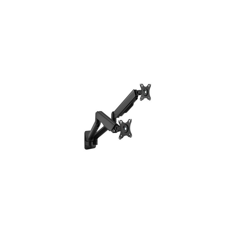 SOPORTE DE PARED ORIENTABLE EQUIP PARA 2 PANTALLAS DE 17″-32″ BRAZO 564MM MUELLE DE GAS HASTA 9KG