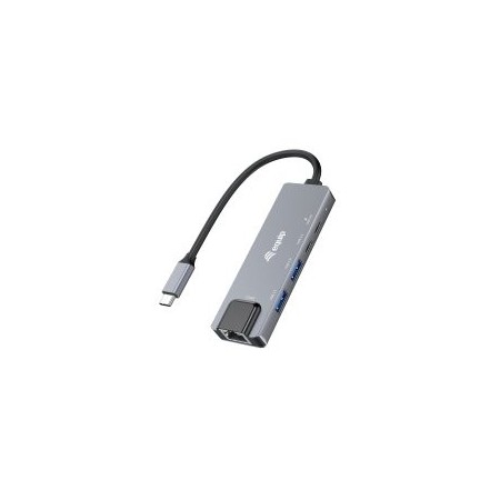 ADAPTADOR USB-C 3.2 A 2.5GBE ETHERNET RJ45 CON HUB 2XUSB-A 1XUSB-C 1XUSB-C POWER DEVELIRY 100W