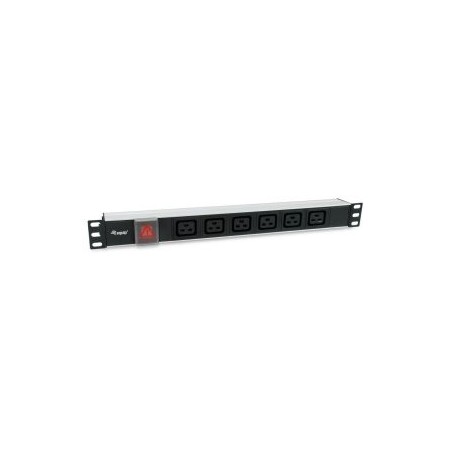 REGLETA RACK 19″ 1U EQUIP 6 TOMAS C19 CON INTERRUPTOR CONECTOR IEC20 333319