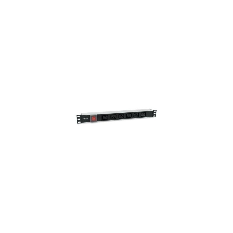 REGLETA RACK 19″ 1U EQUIP 6 TOMAS C19 CON INTERRUPTOR CONECTOR IEC20 333319