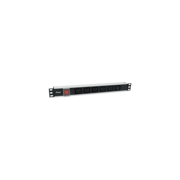 REGLETA RACK 19″ 1U EQUIP 6 TOMAS C19 CON INTERRUPTOR CONECTOR IEC20 333319