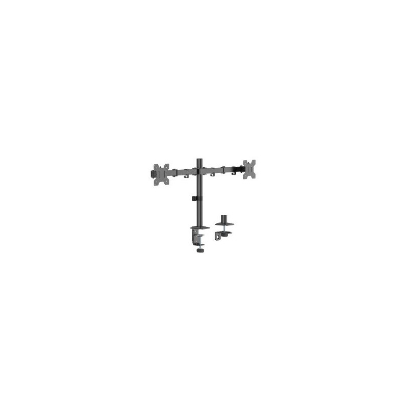 SOPORTE DE MESA EQUIP 650176 ARTICULADO PARA 2 PANTALLAS DE 17″ A 32″ VESA 100X100 MAX 2x10KG NEGRO
