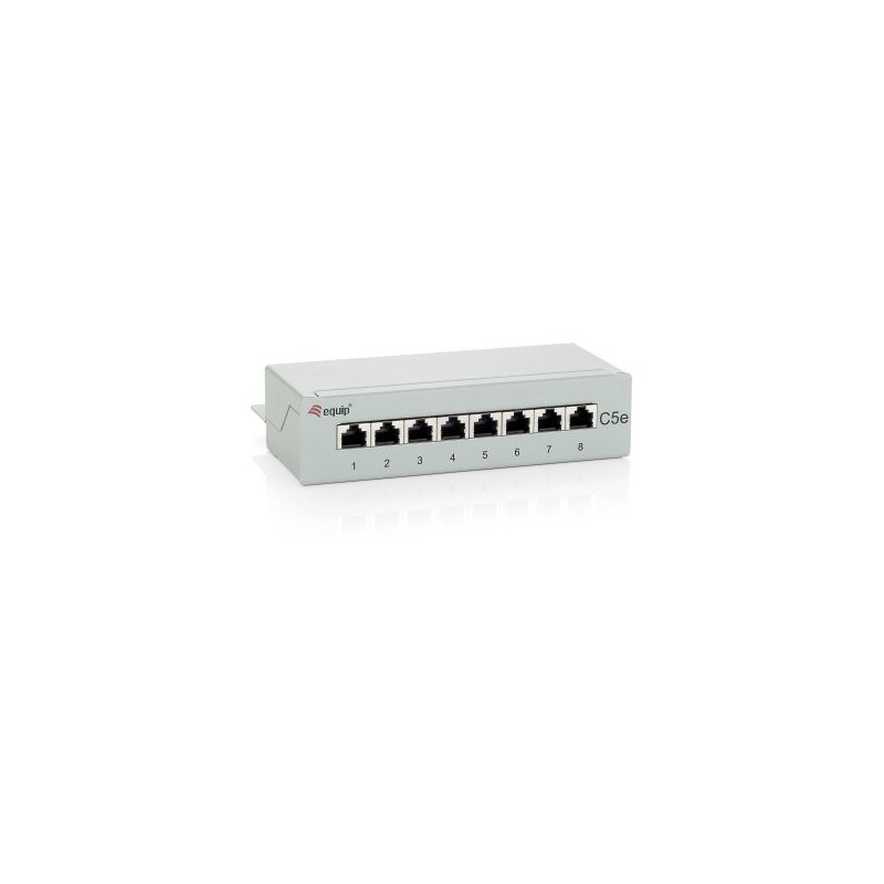 PATCH PANEL 8 PUERTOS CATEGORIA 5e APANTALLADO SOBREMESA (RAL7035)