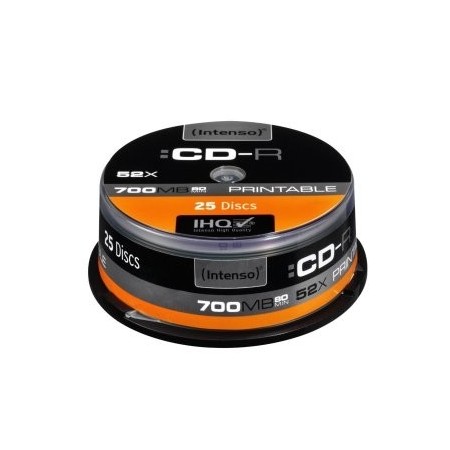 Intenso CD-R 700MB 52x Printable Tarrina 25Uds