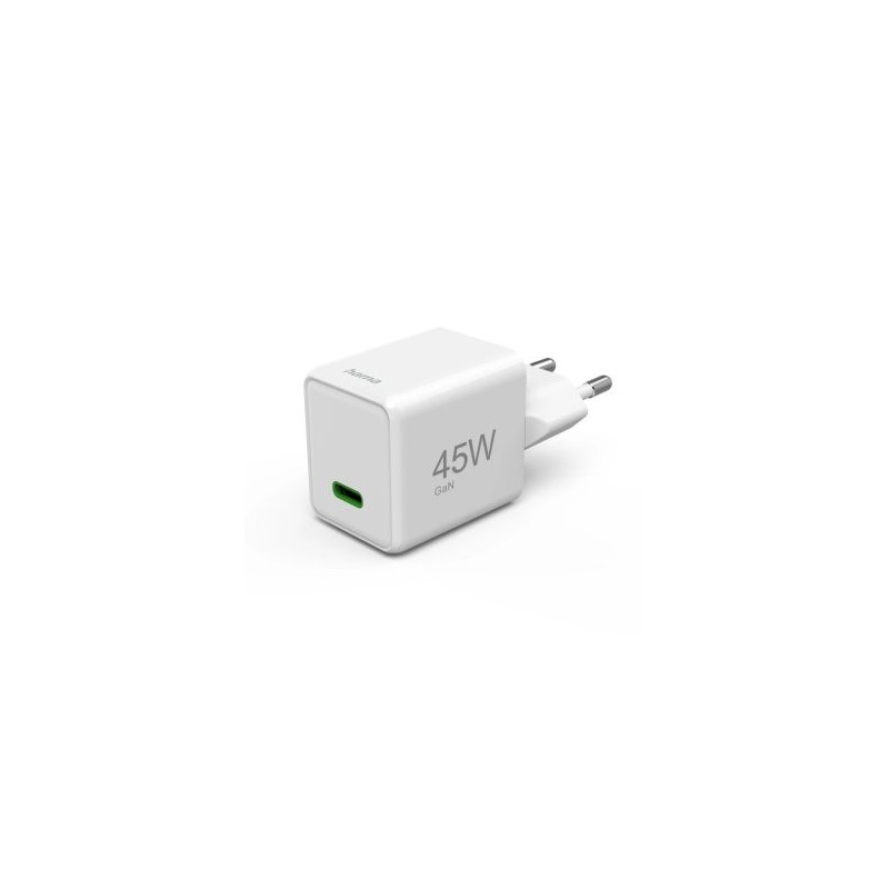 CARGADOR USB-C HAMA 45W SUPER MINI 1xUSB-C GaN QUICK CHARGE POWER DELIVERY BLANCO