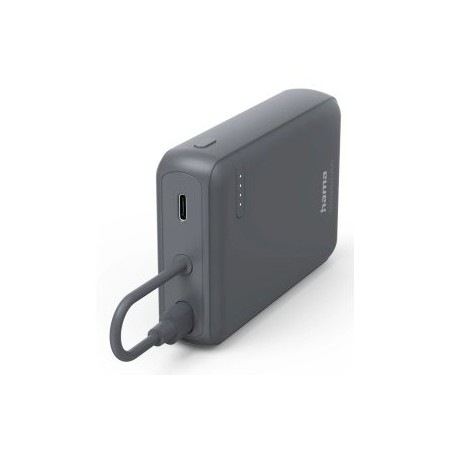 POWERBANK HAMA POWER PACK 10000 mAh 2xUSB-C INDICADOR DE CARGA CABLE INTEGRADO ANTRACITA