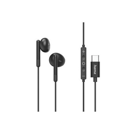 AURICULAR INTRAUDITIVO USB-C HAMA CLASSY MICROFONO CABLE 1.2m COLOR NEGRO