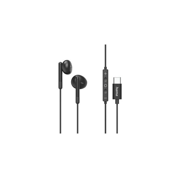 AURICULAR INTRAUDITIVO USB-C HAMA CLASSY MICROFONO CABLE 1.2m COLOR NEGRO