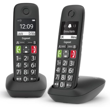 Teléfono Inalámbrico Gigaset E290/ Pack DUO/ Negro