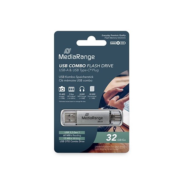PENDRIVE COMBO 64GB USB 3.2 MEDIARANGE