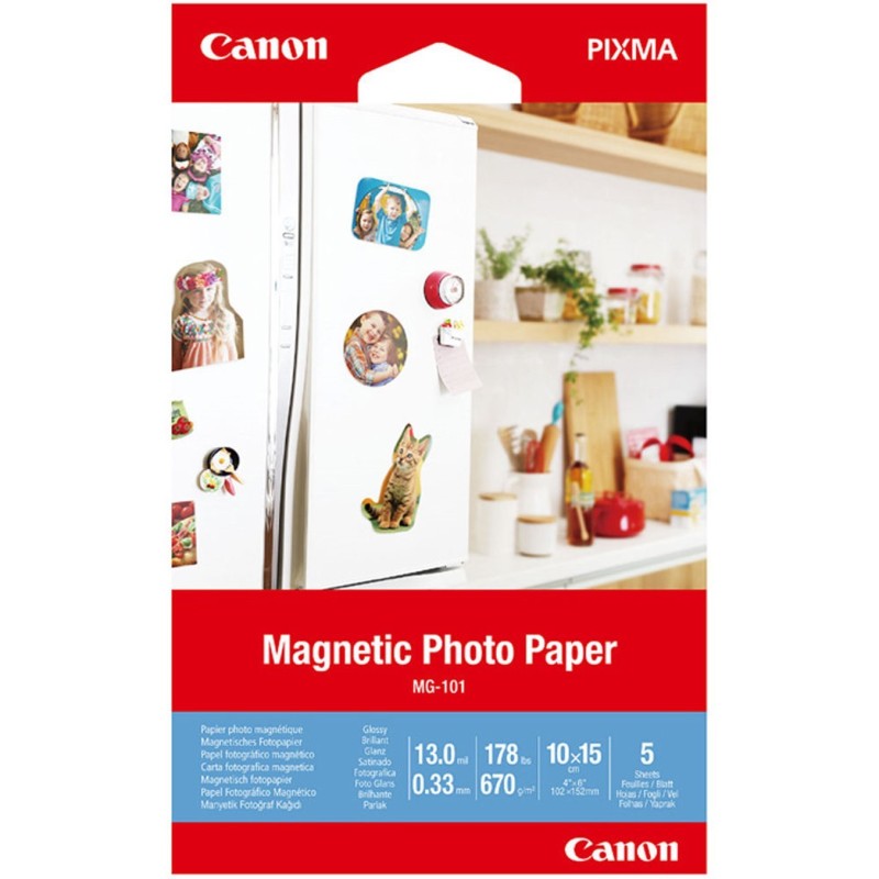 Papel canon foto magnetico mg - 101 3634c002 a6 10x15 - 5 hojas