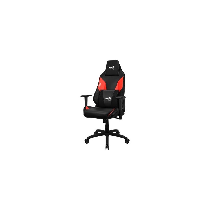 SILLA GAMER AEROCOOL ADMIRAL DISEÑO GAMING PROFESIONAL NEGRA CON DETALLES EN ROJO SISTEMA AIR REPOSA