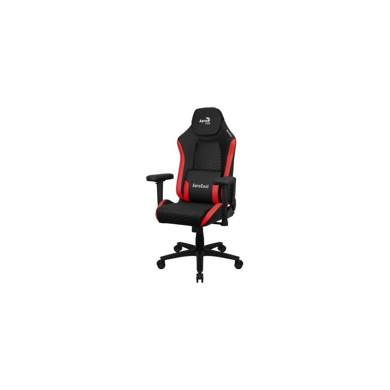 SILLA GAMING AEROCOOL CROWN DISEÑO PREMIUM CUERO SINTETICO AEROWEAVE NEGRA CON DETALLES EN ROJO REPO
