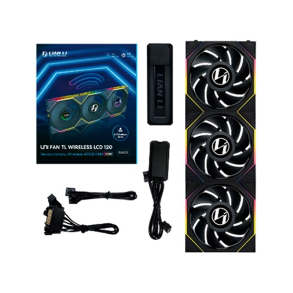 Ventilador caja lian li unifan tl - lcd wireless argb 3 x 120mm black