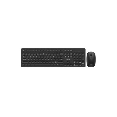 MOUSE Y TECLADO PHILIPS WIRELESS SPT6318B 2.4GHZ 1600 DPI SILENCIOSO ATAJOS MULTIMEDIA NEGRO