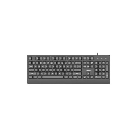 TECLADO PHILIPS SPK6247B CON CABLE USB 2.0 PLUG AND PLAY ACCESOS MULTIMEDIA NEGRO MATE ERGONOMICO