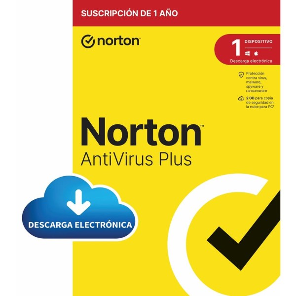 Antivirus norton antivirus plus 2gb español 1 usuario 1 dispositivo 1 año esd electronica