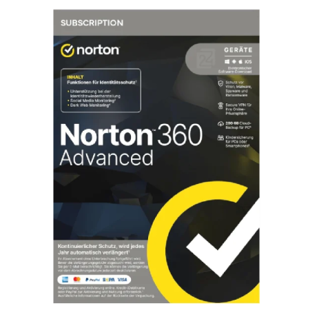Antivirus norton 360 advanced 200gb español 1 usuario 10 dispositivos 1 año esd electronica
