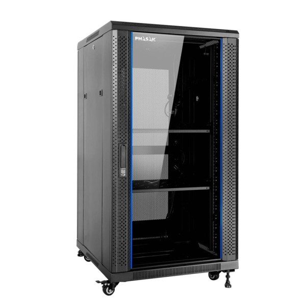 Armario rack de suelo 19 pulgadas phasak pro 18u 600x600 pho 6618