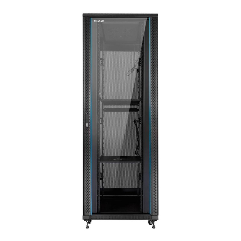 Armario rack de suelo 19 pulgadas phasak pro 47u negro 800x1000 montado pho 8147