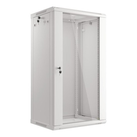 Armario lanberg mural rack 19 pulgadas 22u - 600x450 flat pack v2 gris