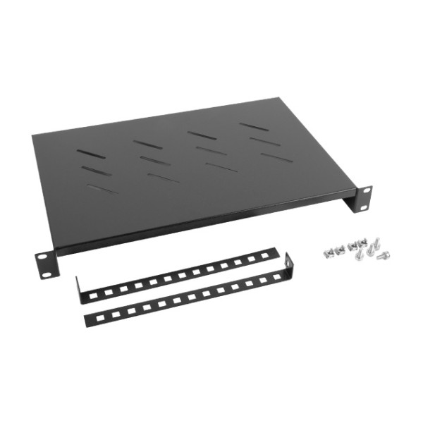 Bandeja fija lanberg 1u 483x300 mm hasta 25kg rack de 19 negro