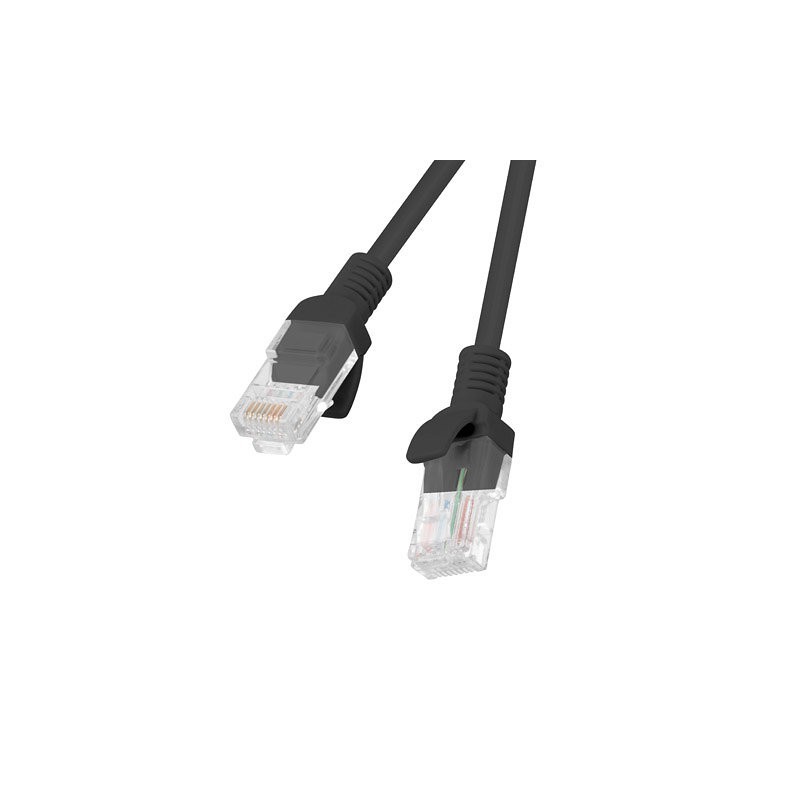 Cable red lanberg latiguillo cat.5e utp 1m negro fluke passed