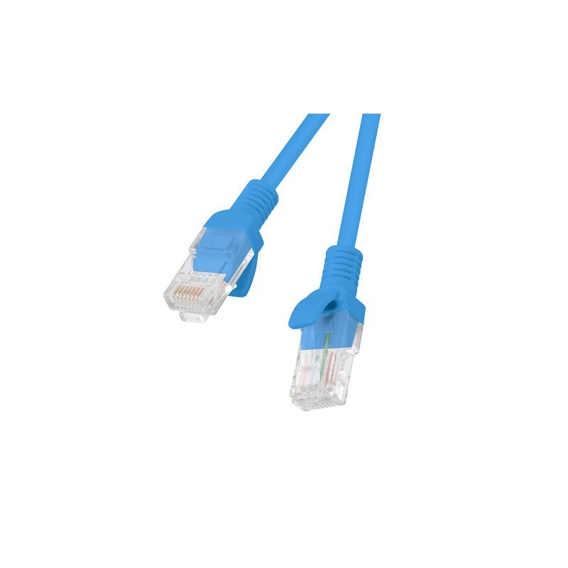 Cable red lanberg latiguillo cat.6 utp 1m azul fluke passed