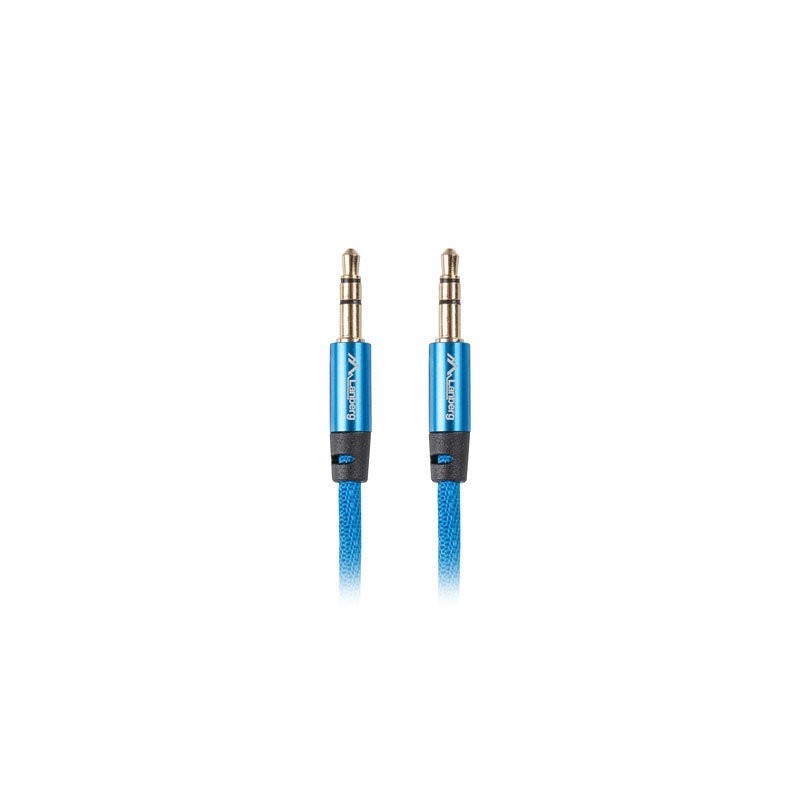 Cable minijack lanberg 3.5mm m - m 3 pin 3m premium azul