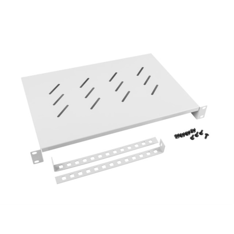 Bandeja fija lanberg 1u 483x300 mm hasta 25kg de 19 pulgadas gris