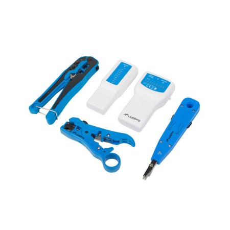 Kit herramientas lanberg pelacables - crimpadora - testador