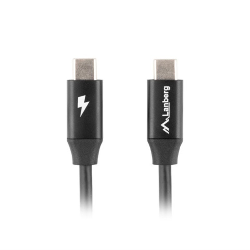 Cable usb tipo c lanberg 1m - macho - macho - carga rapida - negro