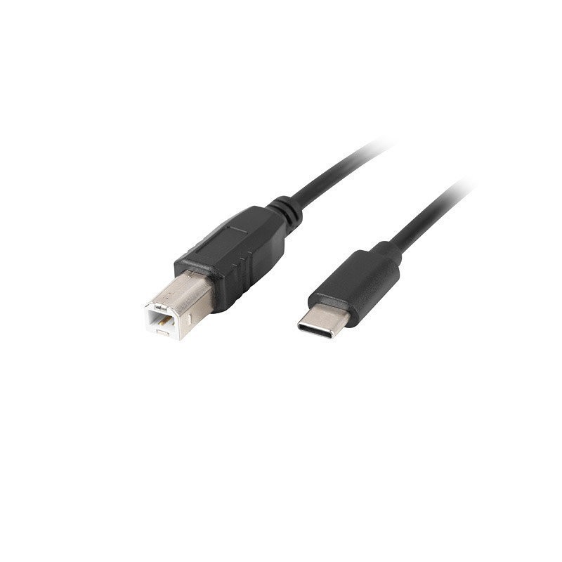 Cable usb lanberg usb tipo c m a usb tipo b m 2.0 1.8m ferrita negro