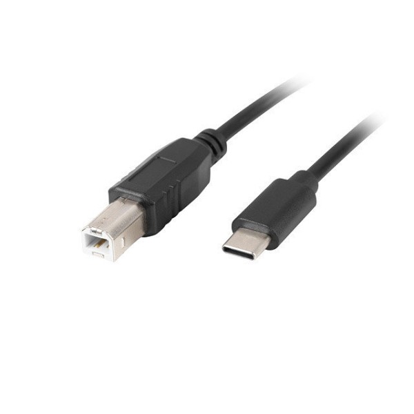 Cable usb lanberg usb tipo c m a usb tipo b m 2.0 1.8m ferrita negro