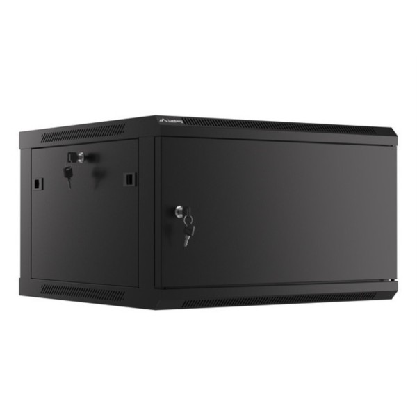Armario lanberg mural rack 19 pulgadas 6u - 600x600 negro