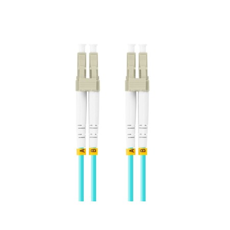 Latiguillo fibra optica lc - upc lanberg 1m multi duplex om3 50 - 125 lszh azul