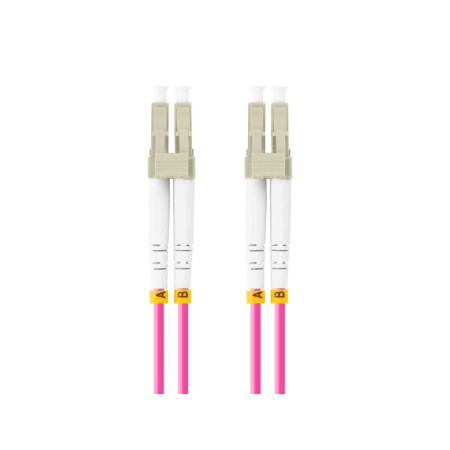 Latiguillo fibra optica lc - upc lanberg 2m multi duplex om4 50 - 125 lszh violeta