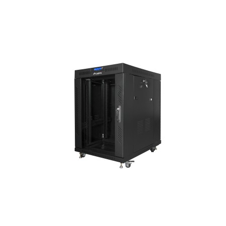 Armario lanberg rack 19 pulgadas 15u 800x1000 lcd puerta cristal flat pack negro