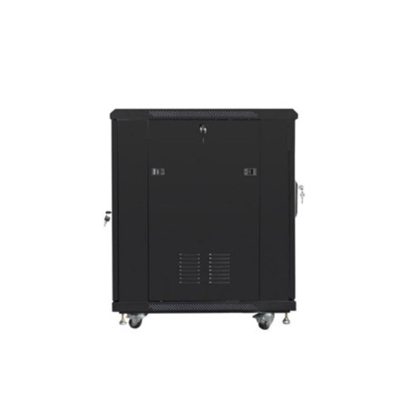 Armario rack lanberg 19 pulgadas 15u - 600x800 flat pack negro puerta malla