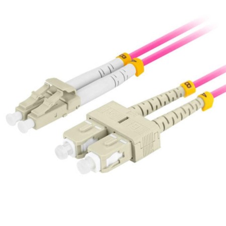 Cable de fibra optica lanberg multi lc - upc - sc - upc duplex lszh om4 50 - 125 3.0 - 1m