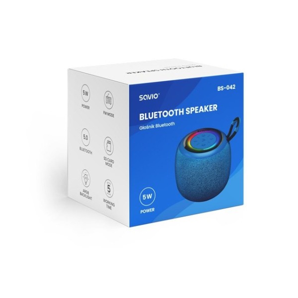 ALTAVOZ BLUETOOTH 5.0 5W NEGRO SAVIO BS-042