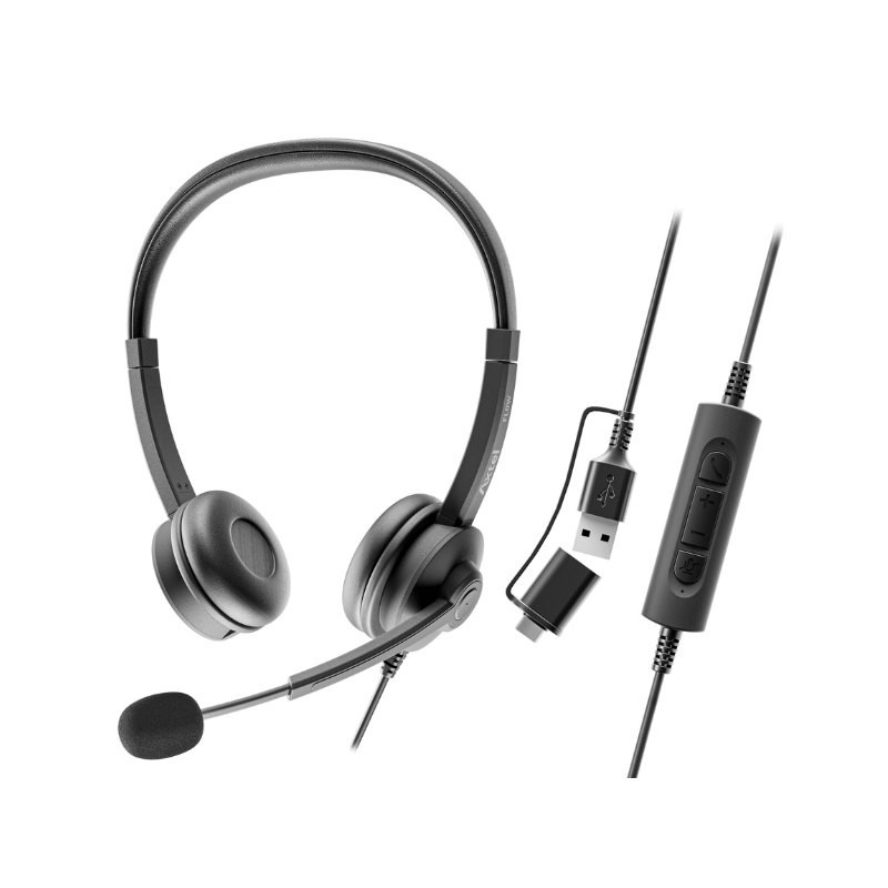 AURICULARES AXTEL FLOW STEREO USB-C + USB-A