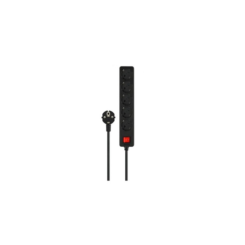 REGLETA DE 5 ENCHUFES SAVIO LZ-15 BLACK