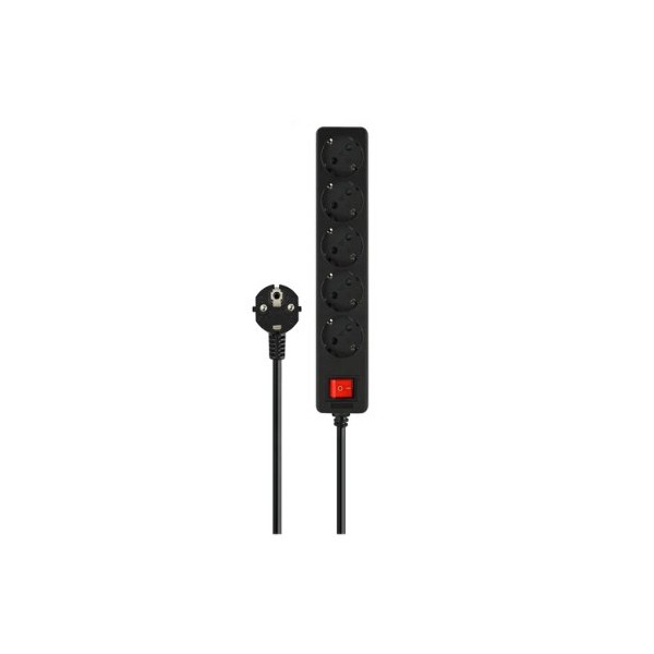 REGLETA DE 5 ENCHUFES SAVIO LZ-15 BLACK