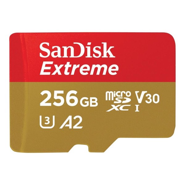 Tarjeta memoria micro secure digital 256gb sandisk extreme clase 10 uhs - i u3 + adaptador