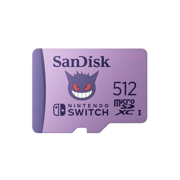 Tarjeta memoria micro secure digital 512gb sandisk nintendo switch pokemon gengar edition clase v30 uhs - i u3